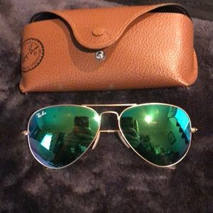 Green lens aviator Ray Ban Sunglasses